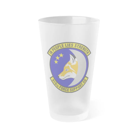 919th Force Support Squadron (U.S. Air Force) Frosted Pint Glass 16oz-Go Mug Yourself