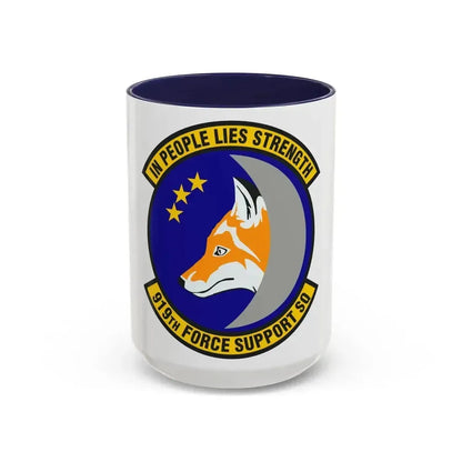 919th Force Support Squadron (U.S. Air Force) Accent Coffee Mug 15oz Navy - Go Mug Yourself