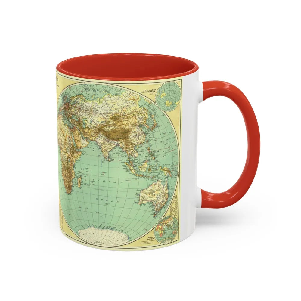 World Map (1935) (Map) Accent Coffee Mug-Go Mug Yourself