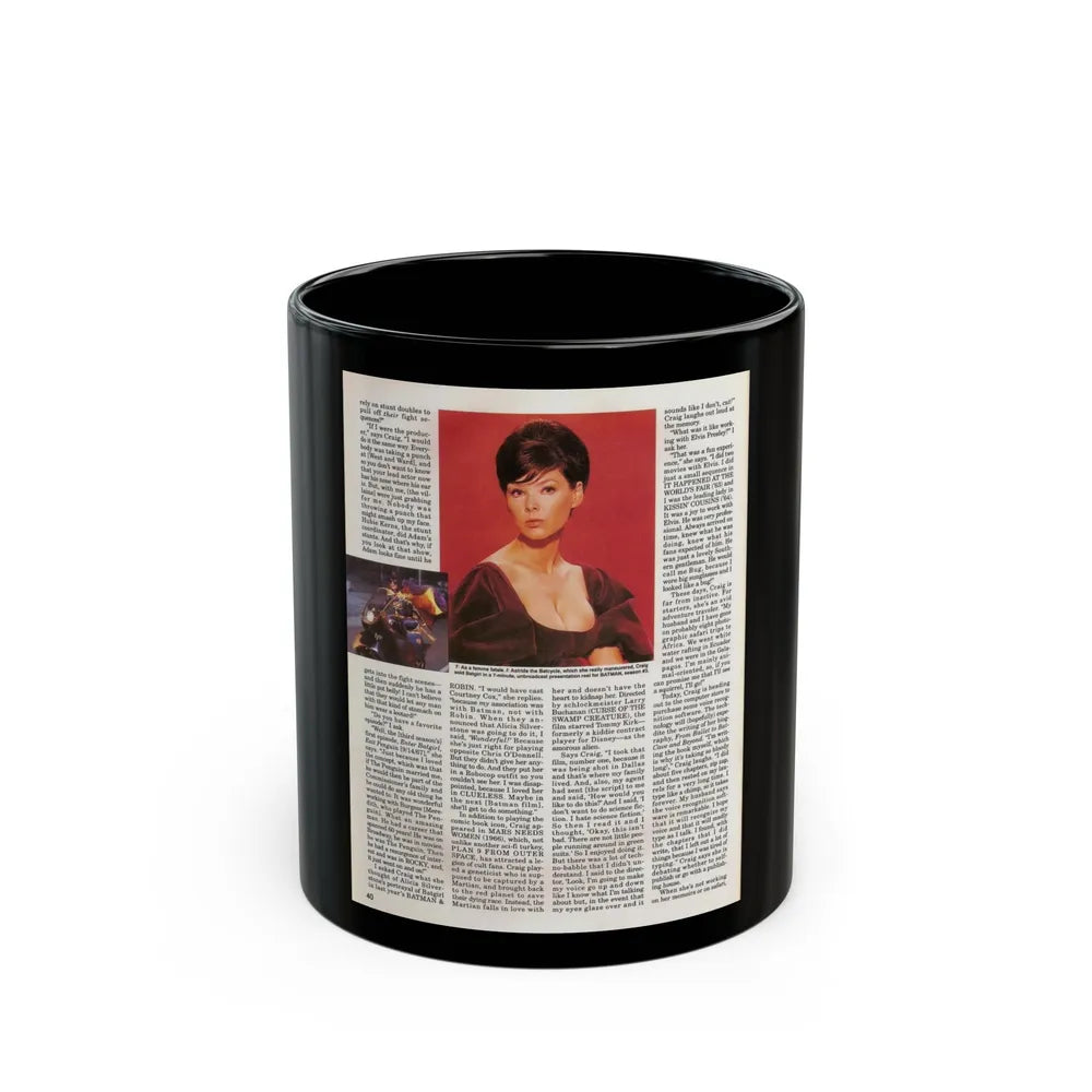 Yvonne Craig #211 - Femme Fatales Mag. December '98 Vol. 7 Issue #7 (Vintage Female Icon) Black Coffee Mug-11oz-Go Mug Yourself