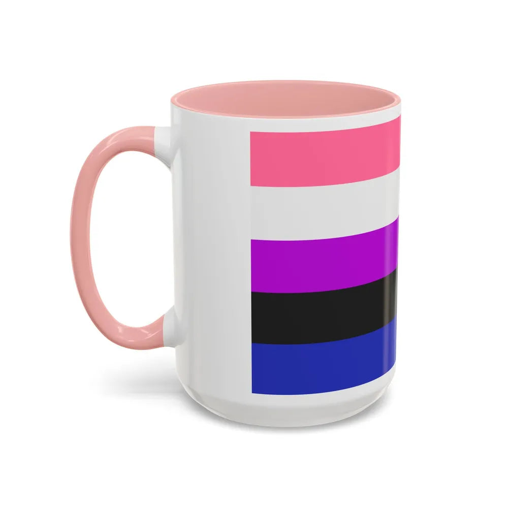 Genderfluidity Pride Flag - Accent Coffee Mug-Go Mug Yourself