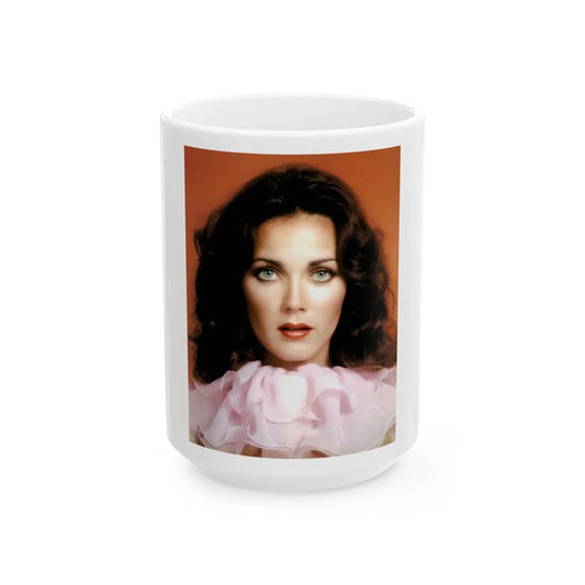 Lynda Carter #278 (Vintage Female Icon) White Coffee Mug-15oz-Go Mug Yourself