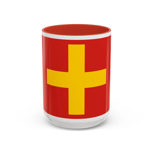 Flag of Ancona Italy - Accent Coffee Mug-15oz-Red-Go Mug Yourself