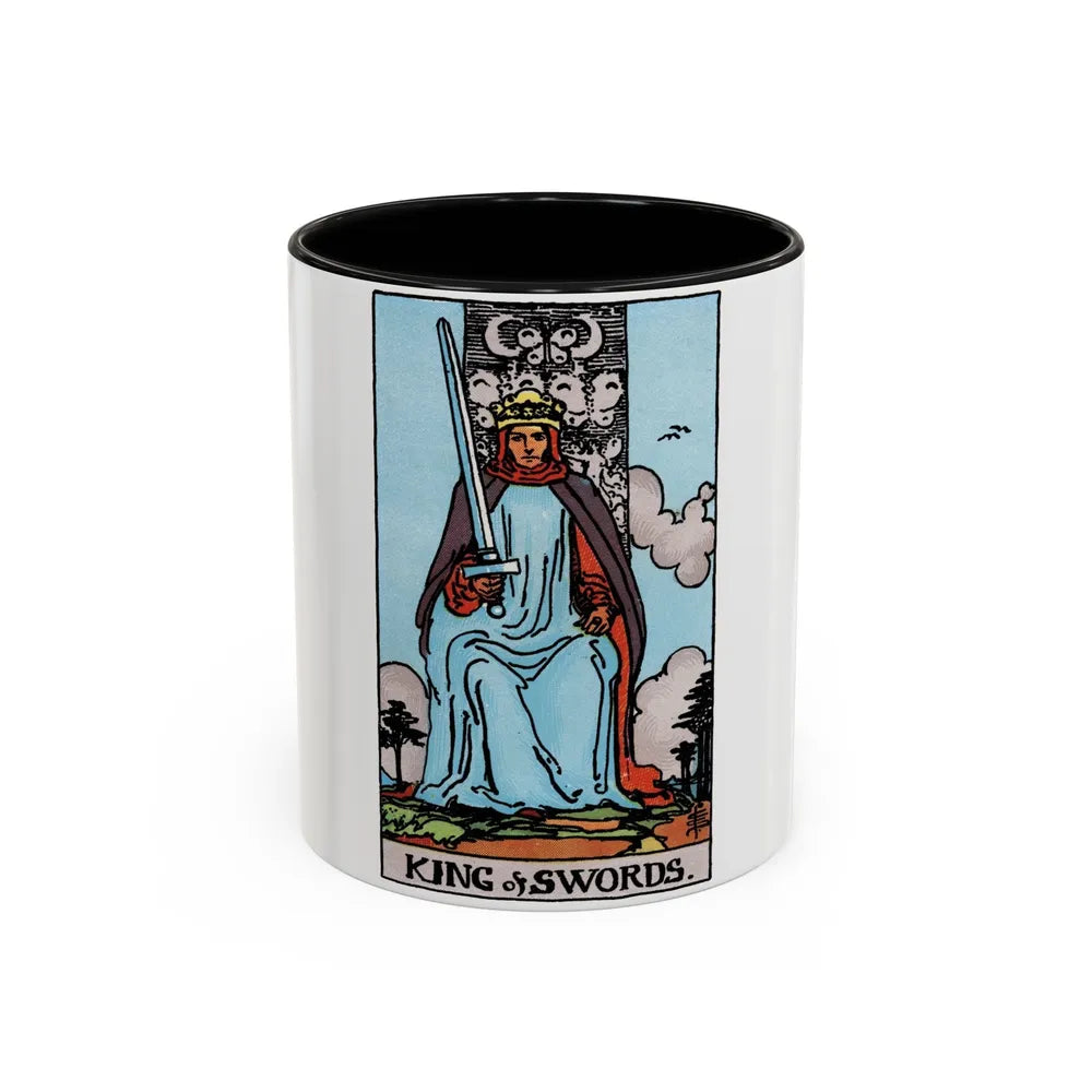 The King of Swords (Tarot Card) Accent Coffee Mug-11oz-Black-Go Mug Yourself