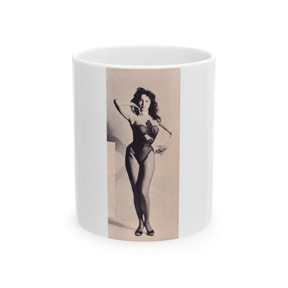 Julie Newmar #331 (Vintage Female Icon) White Coffee Mug-11oz-Go Mug Yourself