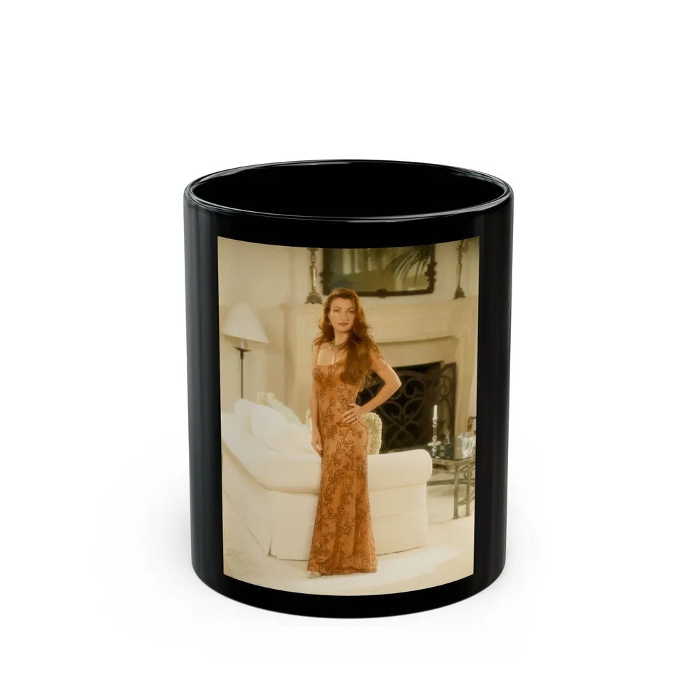 Jane Seymour #01 (Vintage Female Icon) Black Coffee Mug-11oz-Go Mug Yourself