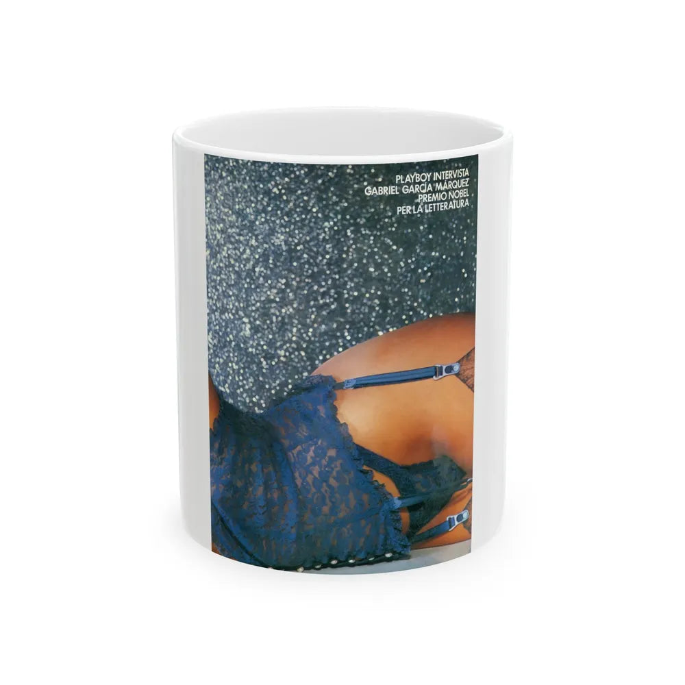 Linda Blair #212 - Italian Playboy Mag. '83 (Vintage Female Icon) White Coffee Mug-11oz-Go Mug Yourself