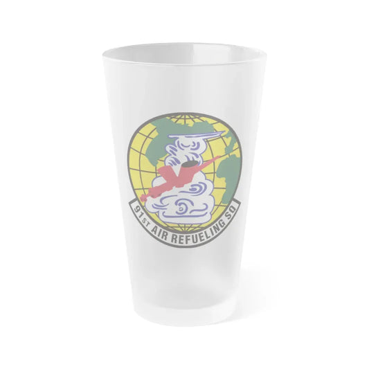 91st Air Refueling Squadron (U.S. Air Force) Frosted Pint Glass 16oz Default Title - Go Mug Yourself