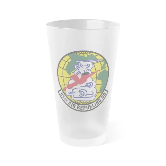 91st Air Refueling Squadron (U.S. Air Force) Frosted Pint Glass 16oz Default Title - Go Mug Yourself