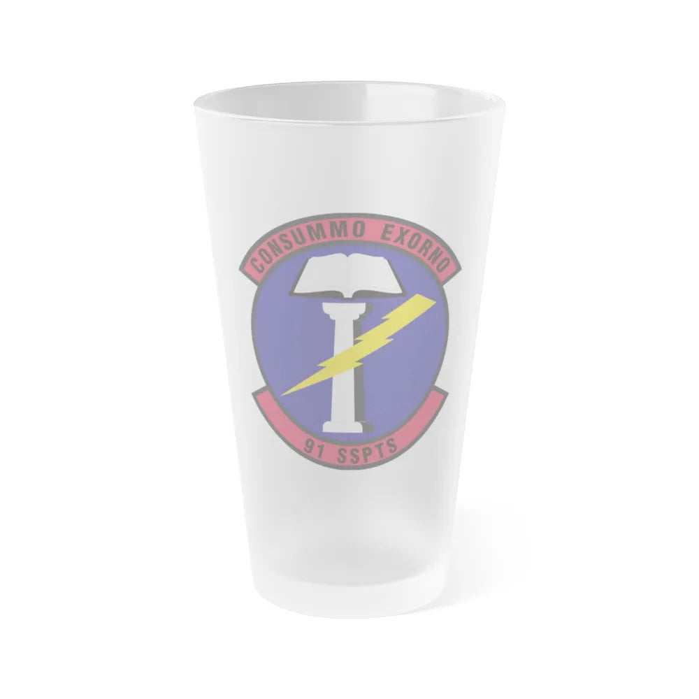 91st Security Support Squadron (U.S. Air Force) Frosted Pint Glass 16oz-16oz-Frosted-Go Mug Yourself