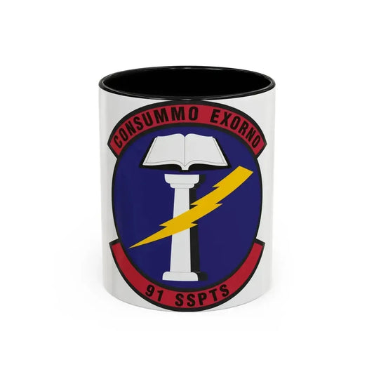 91st Security Support Squadron (U.S. Air Force) Accent Coffee Mug 11oz Black - Go Mug Yourself