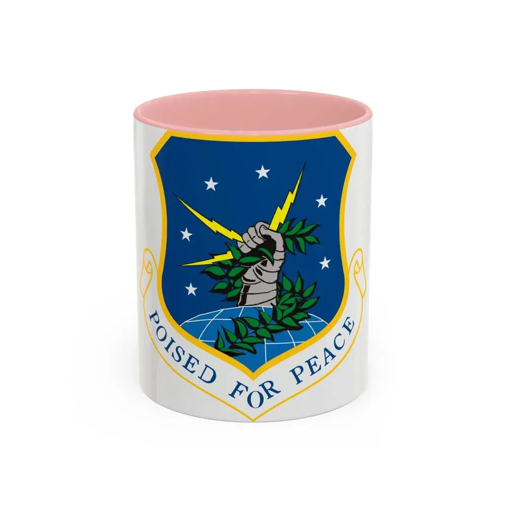 91st Space Wing (U.S. Air Force) Accent Coffee Mug 11oz Pink - Go Mug Yourself