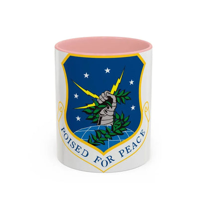 91st Space Wing (U.S. Air Force) Accent Coffee Mug 11oz Pink - Go Mug Yourself
