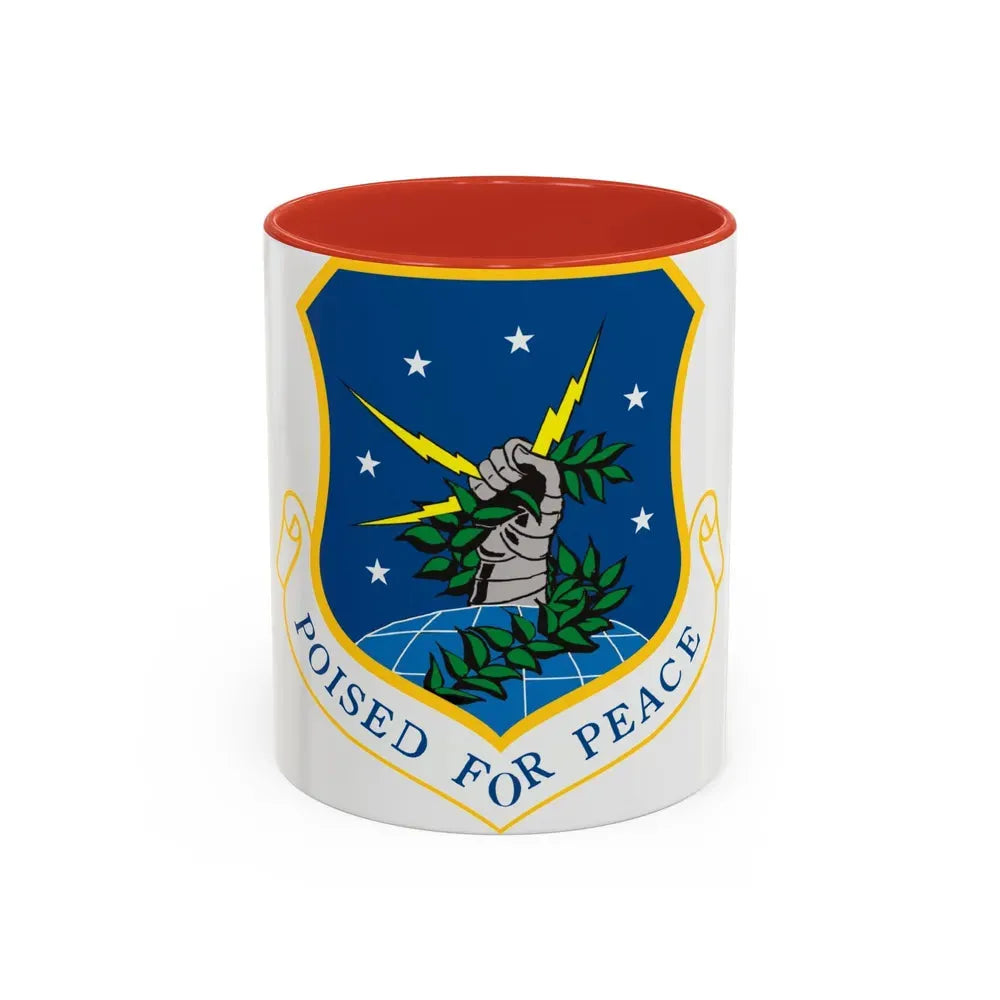 91st Space Wing (U.S. Air Force) Accent Coffee Mug 11oz Red - Go Mug Yourself