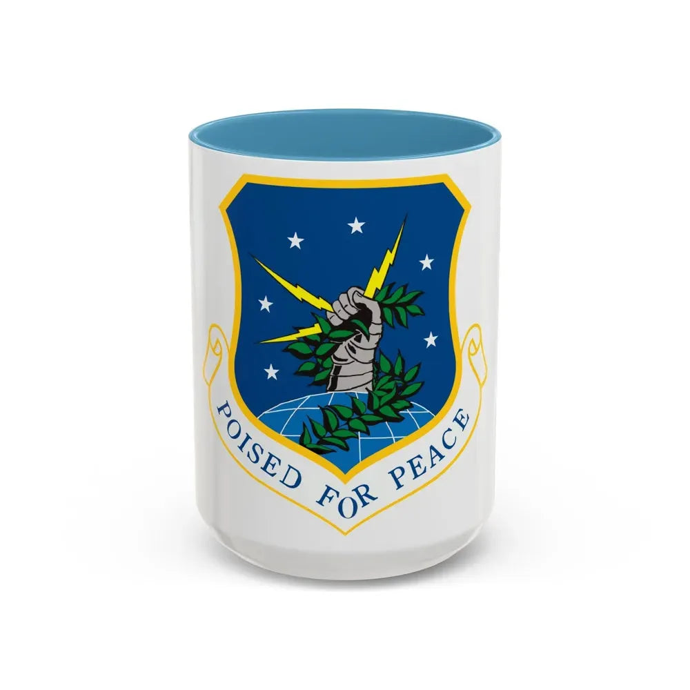 91st Space Wing (U.S. Air Force) Accent Coffee Mug 15oz Light Blue - Go Mug Yourself