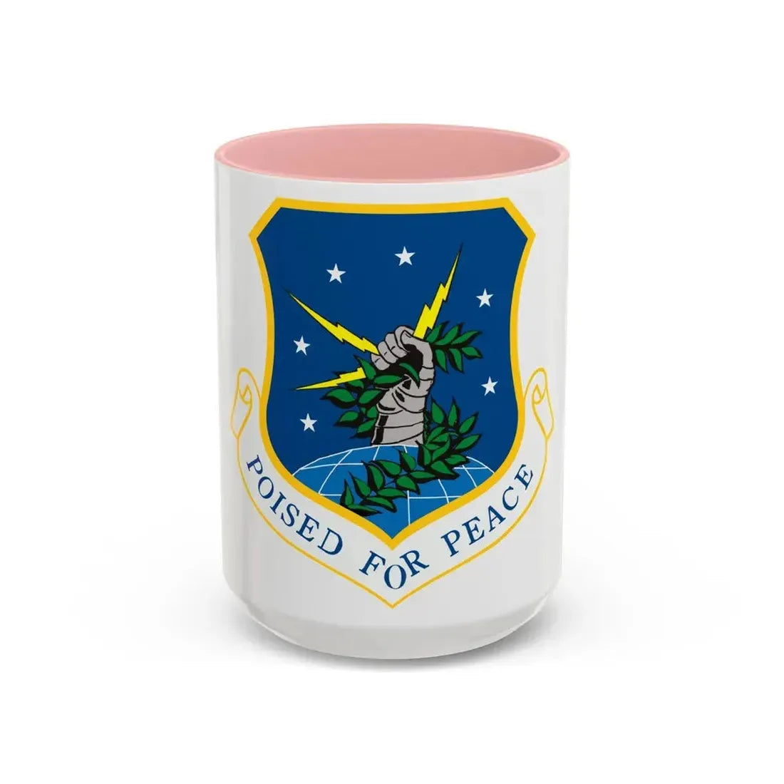 91st Space Wing (U.S. Air Force) Accent Coffee Mug 15oz Pink - Go Mug Yourself