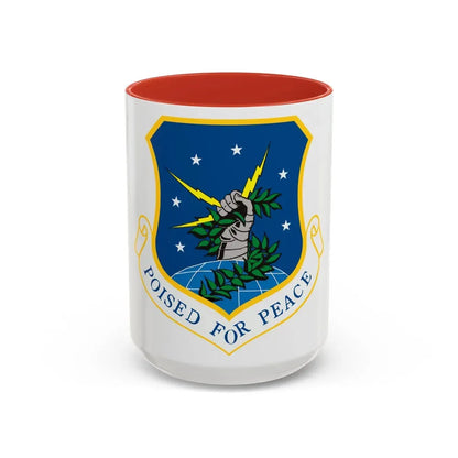 91st Space Wing (U.S. Air Force) Accent Coffee Mug 15oz Red - Go Mug Yourself