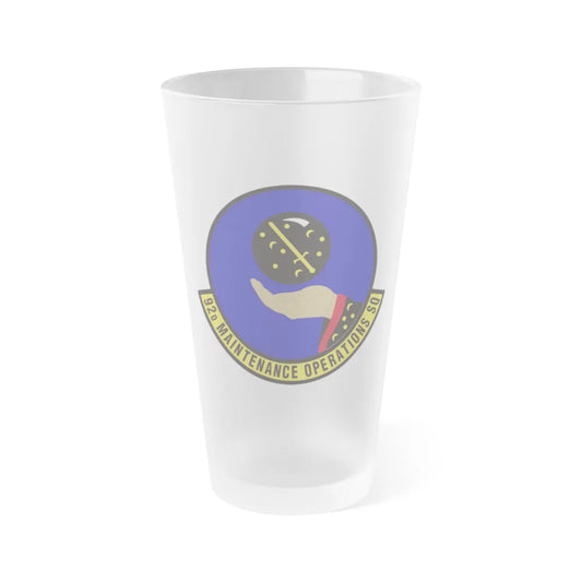 92 Maintenance Operations Squadron AMC (U.S. Air Force) Frosted Pint Glass 16oz-16oz-Frosted-Go Mug Yourself