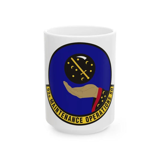 92 Maintenance Operations Squadron AMC (U.S. Air Force) White Coffee Mug-15oz-Go Mug Yourself