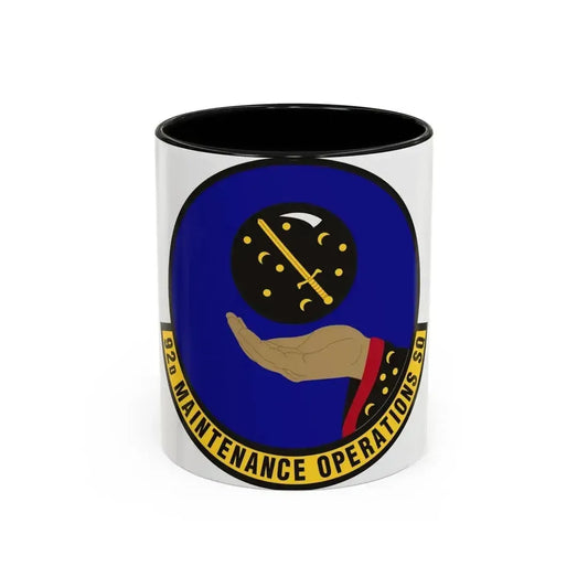 92 Maintenance Operations Squadron AMC (U.S. Air Force) Accent Coffee Mug 11oz Black - Go Mug Yourself
