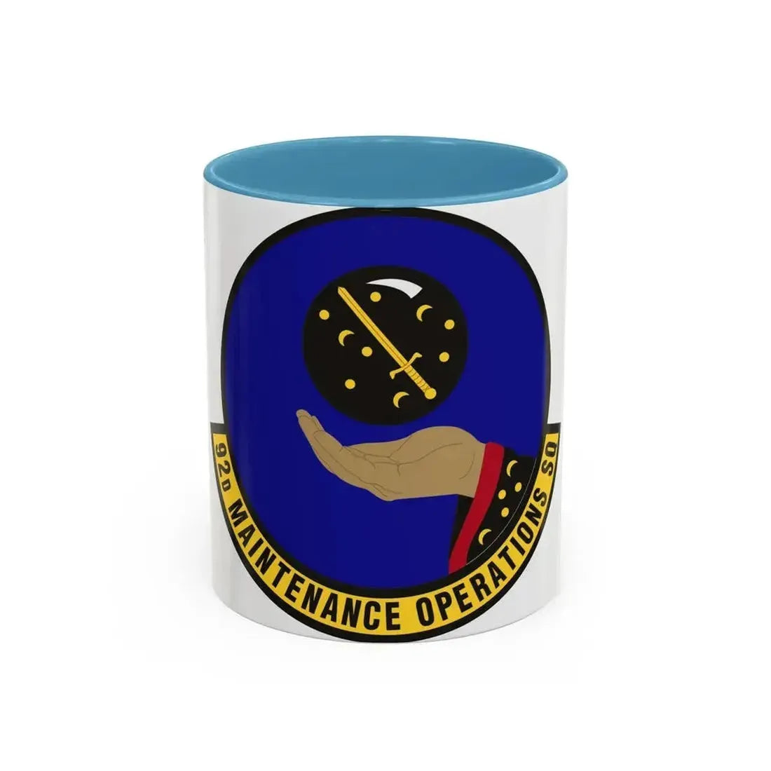92 Maintenance Operations Squadron AMC (U.S. Air Force) Accent Coffee Mug 11oz Light Blue - Go Mug Yourself