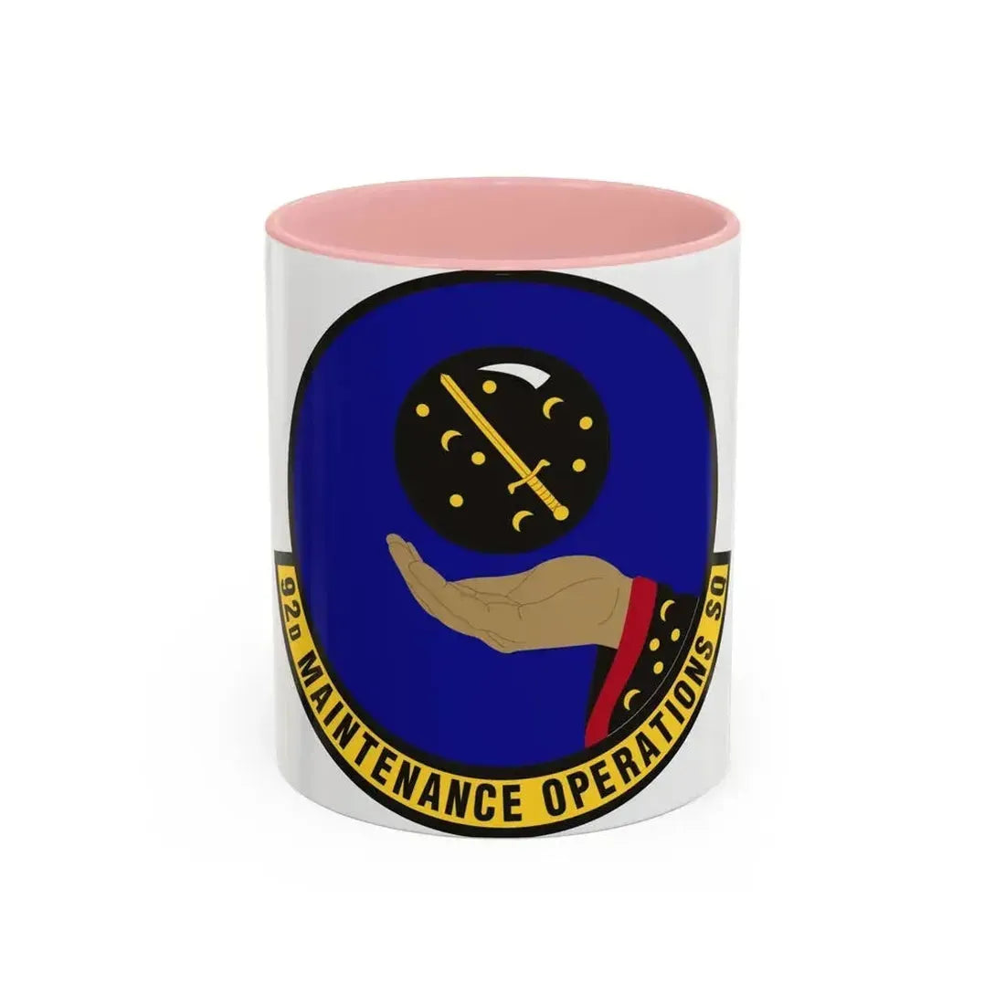 92 Maintenance Operations Squadron AMC (U.S. Air Force) Accent Coffee Mug 11oz Pink - Go Mug Yourself