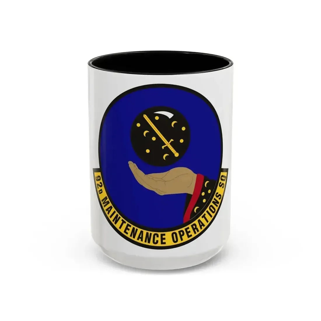 92 Maintenance Operations Squadron AMC (U.S. Air Force) Accent Coffee Mug 15oz Black - Go Mug Yourself