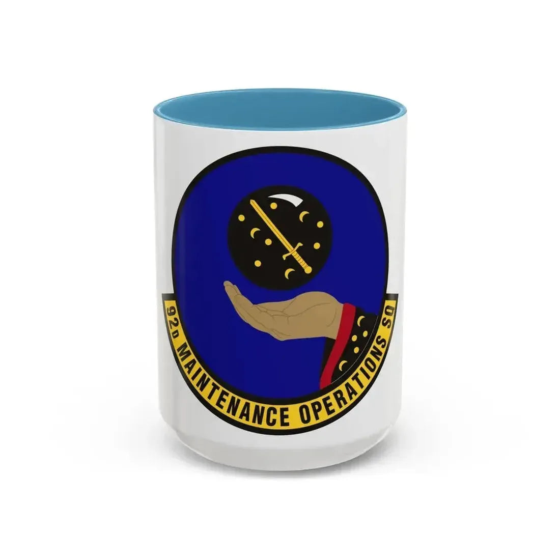 92 Maintenance Operations Squadron AMC (U.S. Air Force) Accent Coffee Mug 15oz Light Blue - Go Mug Yourself