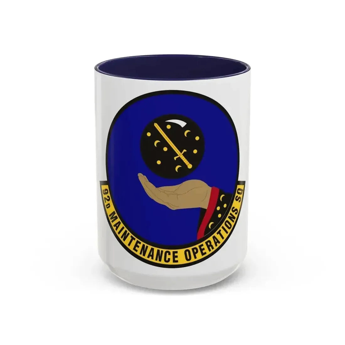 92 Maintenance Operations Squadron AMC (U.S. Air Force) Accent Coffee Mug 15oz Navy - Go Mug Yourself