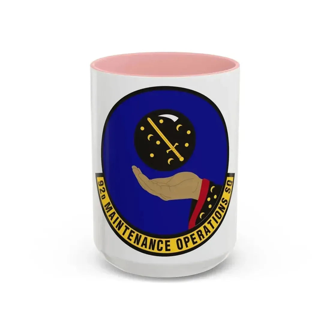 92 Maintenance Operations Squadron AMC (U.S. Air Force) Accent Coffee Mug 15oz Pink - Go Mug Yourself