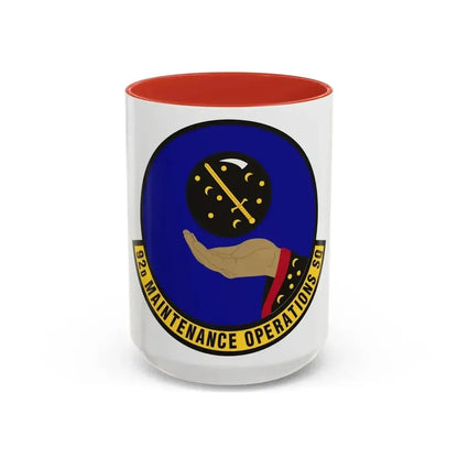 92 Maintenance Operations Squadron AMC (U.S. Air Force) Accent Coffee Mug 15oz Red - Go Mug Yourself