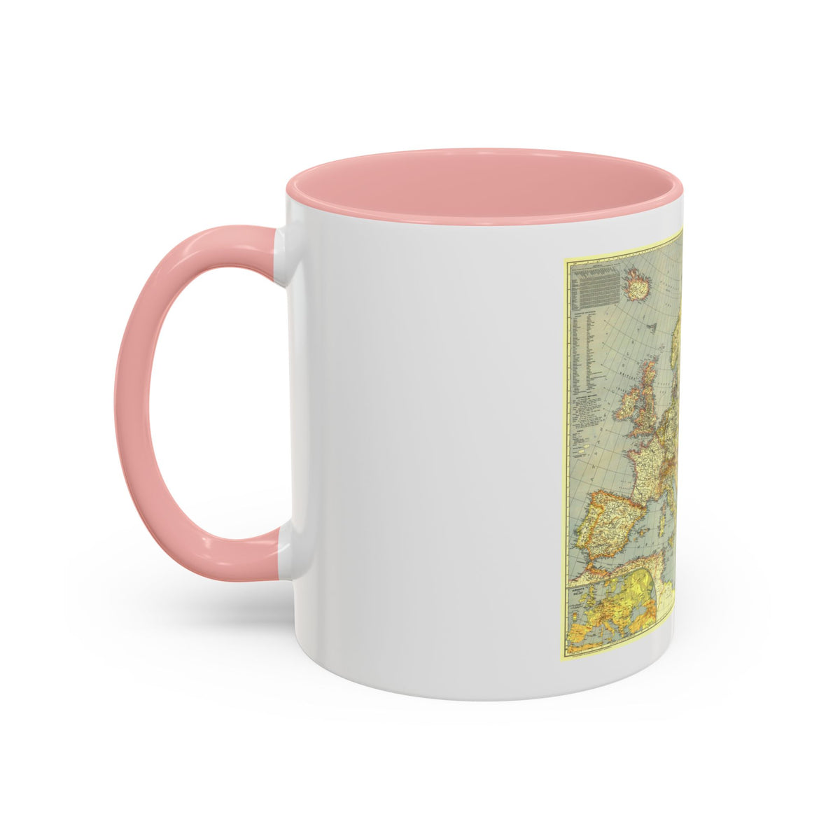 Europe and the Mediterranean (1938) (Map) Accent Coffee Mug