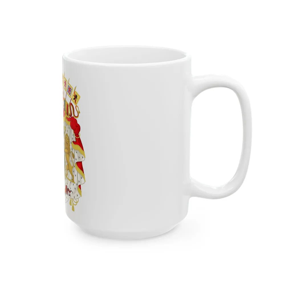 Great coat of arms of Belgium - White Coffee Mug-Go Mug Yourself