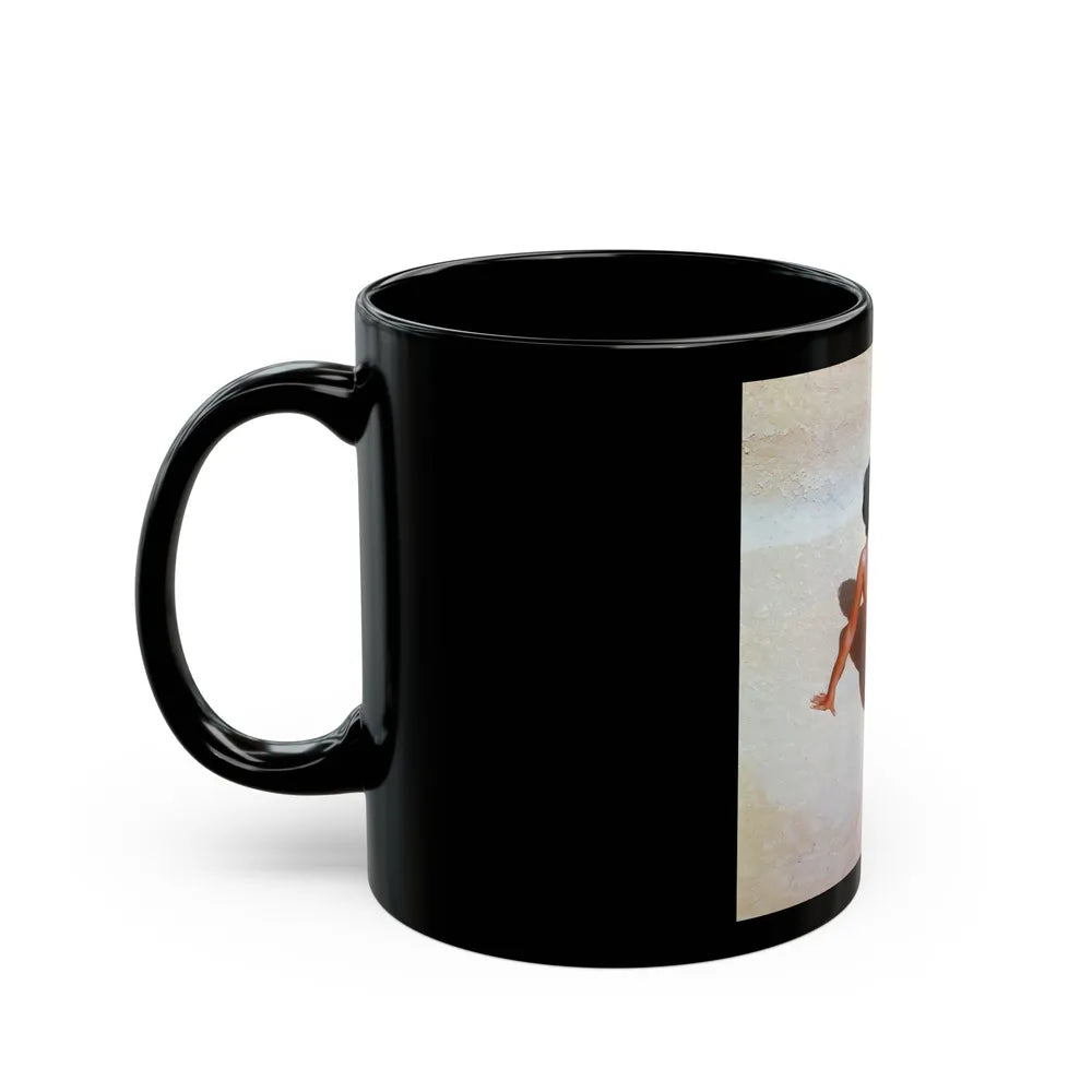 June Palmer #184 - Topless (Vintage Female Icon) Black Coffee Mug-Go Mug Yourself