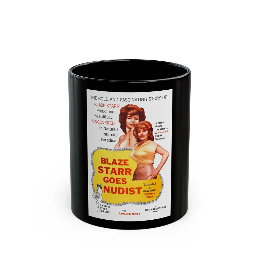 BLAZE STARR GOES NUDIST 1962 Movie Poster - Black Coffee Mug-11oz-Go Mug Yourself