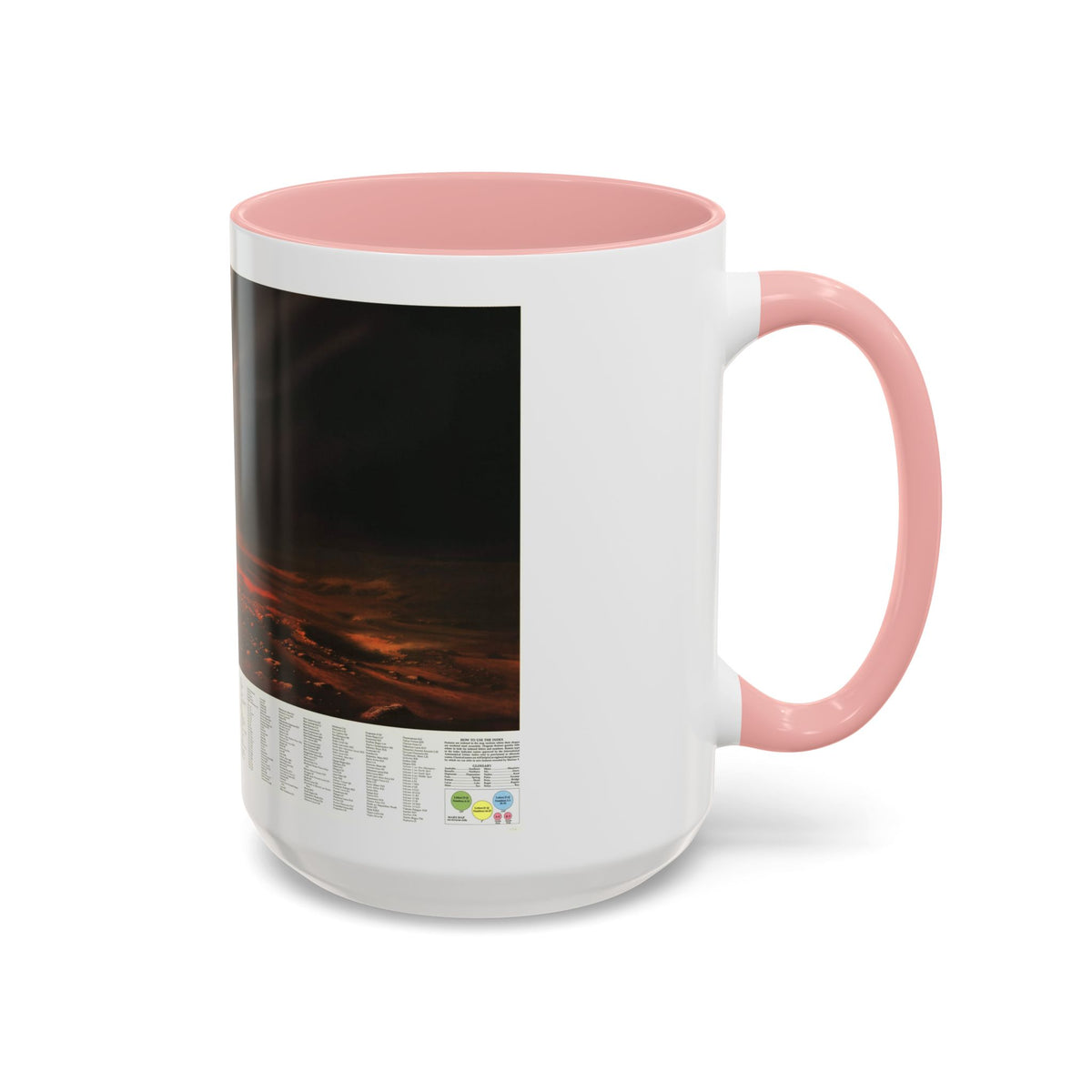Space - MARS, Dusty Face of (1973) (Map) Accent Coffee Mug