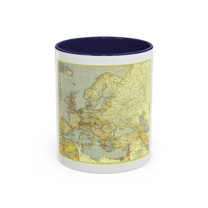 Europe and the Mediterranean (1938) (Map) Accent Coffee Mug