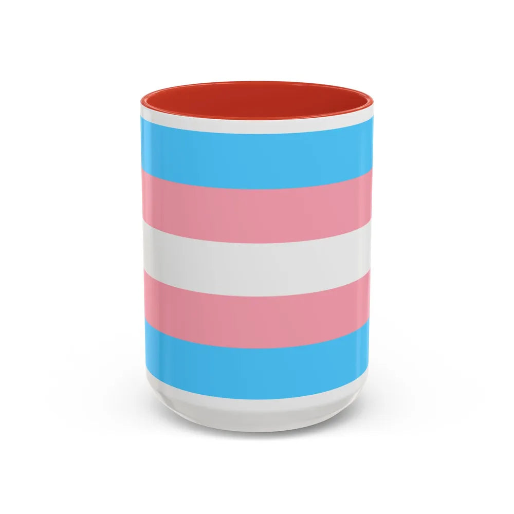 Transgender Pride Flag - Accent Coffee Mug-15oz-Red-Go Mug Yourself