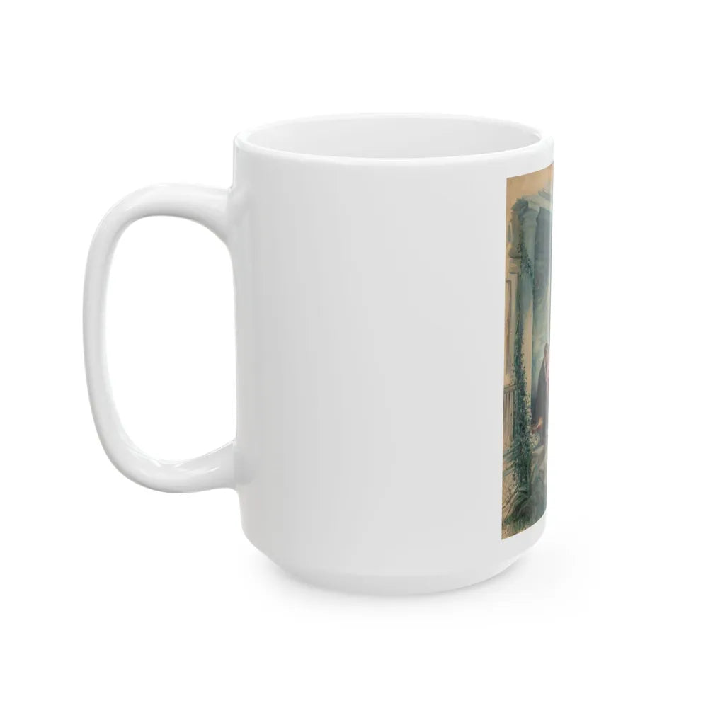 Evening on the Porch, magazine story illustration - White Coffee Mug-Go Mug Yourself