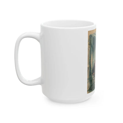 Evening on the Porch, magazine story illustration - White Coffee Mug-Go Mug Yourself