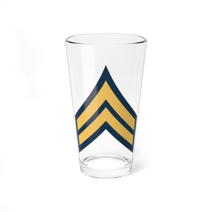 Three gold military rank chevrons stacked point-up with navy outline bands on a plain white background.