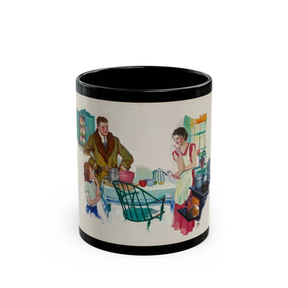 Family Breakfast, 1935 - Black Coffee Mug-11oz-Go Mug Yourself