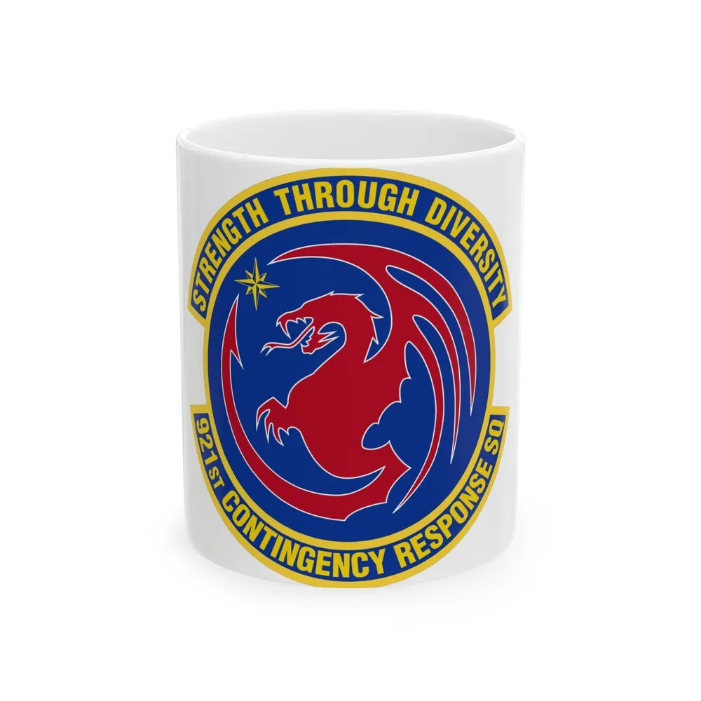 921 Contingency Response Sq AMC (U.S. Air Force) White Coffee Mug-11oz-Go Mug Yourself