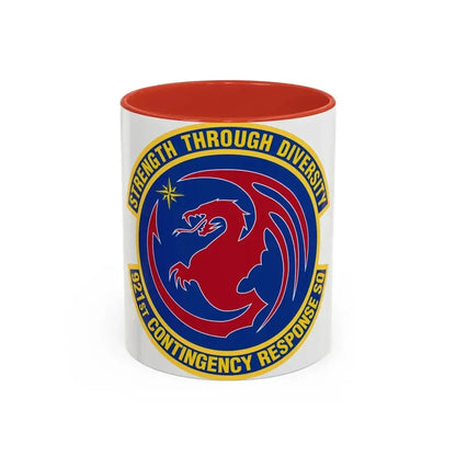 921 Contingency Response Sq AMC (U.S. Air Force) Accent Coffee Mug 11oz Red - Go Mug Yourself