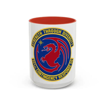 921 Contingency Response Sq AMC (U.S. Air Force) Accent Coffee Mug 15oz Red - Go Mug Yourself