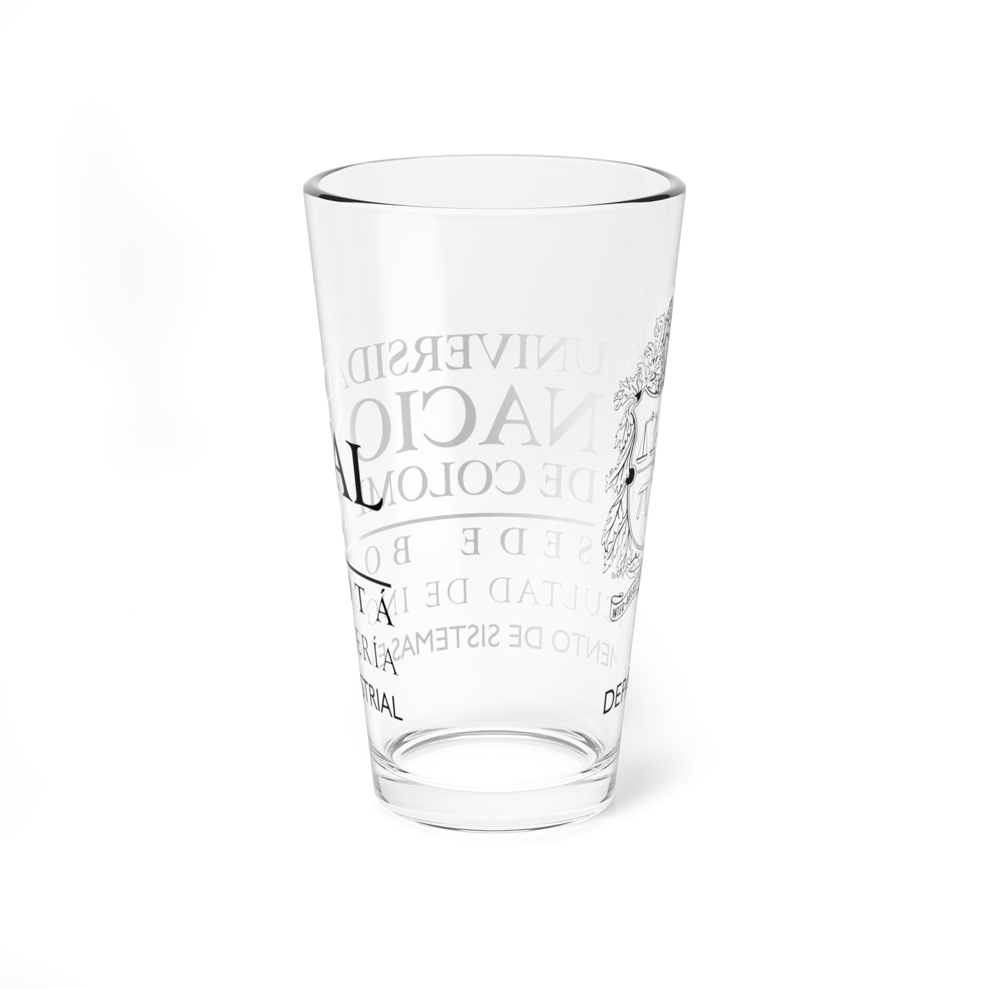 UNAL Aplicación Dep Sistemas Industrial (Colombia) (Coat of Arms) Pint Glass 16oz