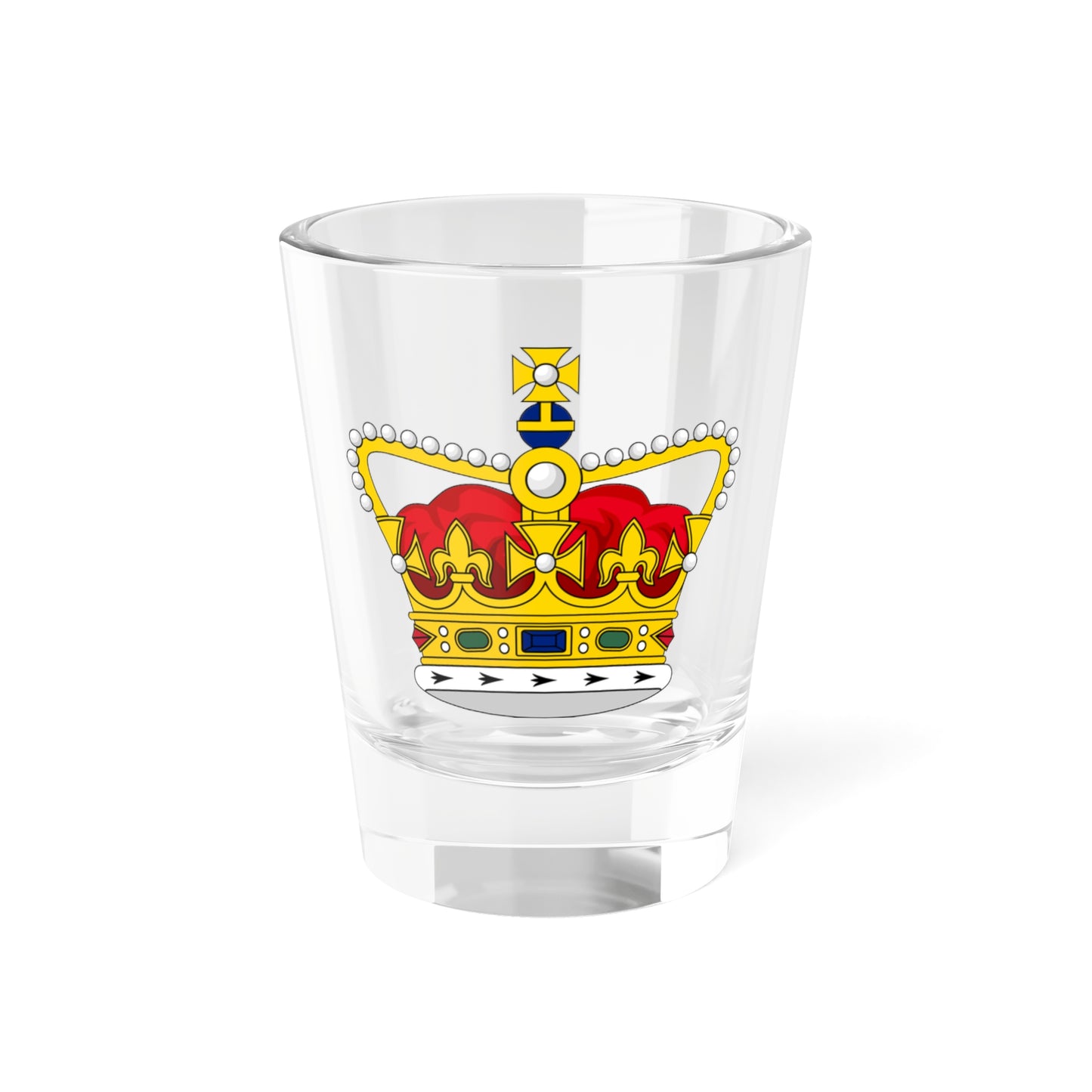 Heraldic Crown of Saint Edward Victorian Era (United Kingdom) (Coat of Arms) Shot Glass 1.5oz