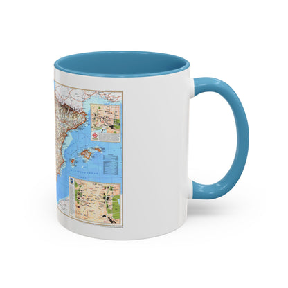 Spain and Portugal (1998) (Map) Accent Coffee Mug