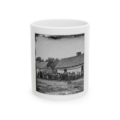 Beaufort, South Carolina. Group Of Negroes On J.J. Smith's Plantation (U.S. Civil War) White Coffee Mug