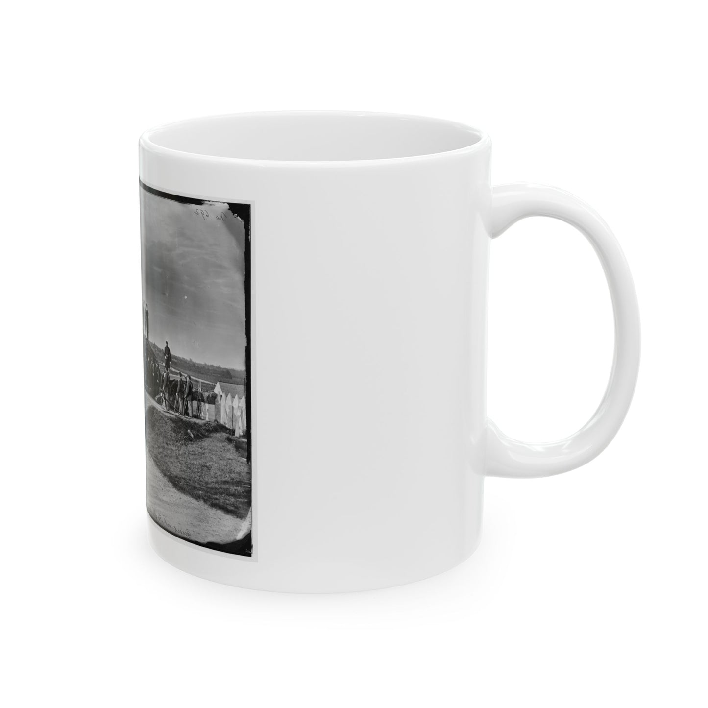 District Of Columbia. Detachment Of Company K, 3d Massachusetts Heavy Artillery, By Guns Of Fort Stevens (U.S. Civil War) White Coffee Mug